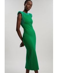 Karen Millen - Studded Ponte Jersey Midi Dress - Lyst