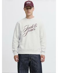 Jack & Jones - Crew Neck Sweatshirt Graphic Logo - Lyst
