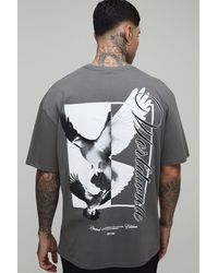 BoohooMAN - Tall Oversized Dove Worldwide Back Print T-Shirt - Lyst