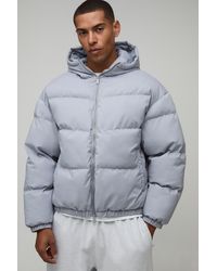 BoohooMAN - Essential Regular Fit Midweight Padded Hooded Puffer Jacket - Lyst