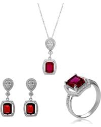 Orphelia - 'Enora' 925 Sterling Set: Necklace + Earrings + Ring - Lyst