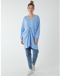 Blue Vanilla - Twist Front Cotton Tunic With Side Pocket - Lyst