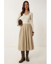 Happiness İstanbul - High Waist A-Line Midi Skirt - Lyst