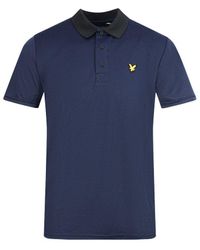 Lyle & Scott - Navy Blue Golf Microstripe Polo Shirt - Lyst