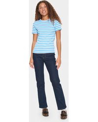 Saint Tropez - T-shirt Regular Fit All Aboard White Stripe White Blue - Lyst