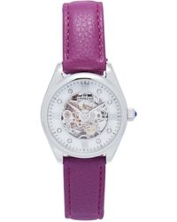 Empress - Magnolia Automatic Mop Skeleton Dial Leather-Band Watch - Lyst