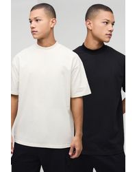 BoohooMAN - 2 Pack Oversized Heavyweight Crew Neck T-Shirts - Lyst