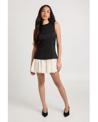 Boohoo - Lace Skirt Tailored Mini Dress - Lyst