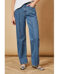 Oasis - Denim Straight Leg Jean With Front Seam Detail - Lyst
