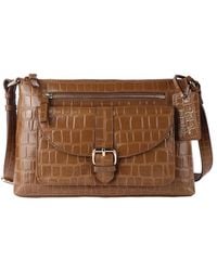 Ashwood Leather - 'Pretty' Croc Embossed Shoulder Bag - Lyst