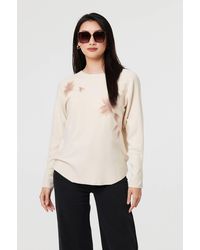 Izabel London - Floral Relaxed Batwing Sleeve Jumper - Lyst