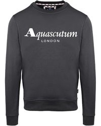 Aquascutum - Lacoste Lettering Crew Neck Ribbed Collar Sweatshirt - Lyst