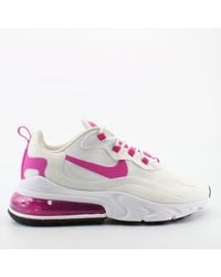 Nike - Air Max 270 React Textile Lace Up Trainers Cj0619 100 - Lyst