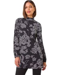 Roman - Printed Side Split Tunic Top - Lyst