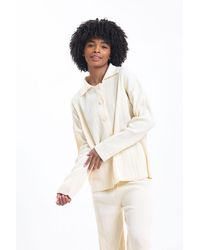 Hiccup - 2 Pieces: Knitted Buttoned Shirt & High Waist Straight Leg Trousers - Lyst