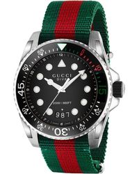 Gucci - Ya136209 Herenhorloge Met Zwarte Wijzerplaat En Nylon Band - Lyst