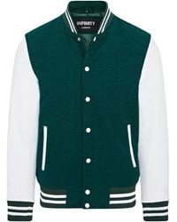 Infinity Leather - Letterman Baseball Wool Varsity Bomber Jacket - Lyst