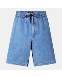 BOSS - Denim Bermuda Shorts With Metal Drawcord - Lyst