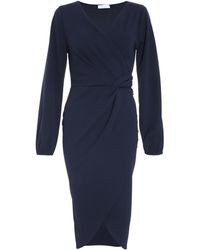 Quiz - Knot Front Wrap Midi Dress - Lyst