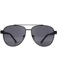 Guess - Aviator Shiny Gunmetal Smoke Gf5094 - Lyst