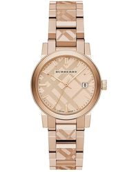 Burberry - Bu9146 The City Engraved Check Watch - Lyst