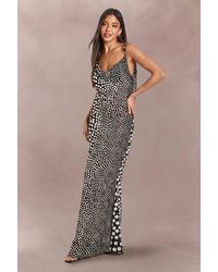 Boohoo - Polka Dot Cowl Cami Slip Dress - Lyst