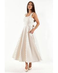 Hiccup - Polka Dot Tie Detail Midi Dress - Lyst
