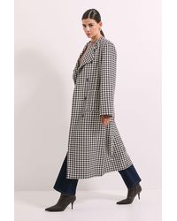 PRINCIPLES - Dogtooth Wrap Belted Coat - Lyst