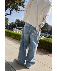 BoohooMAN - Barrel Fit Pleat Front Jeans With Drawcords - Lyst