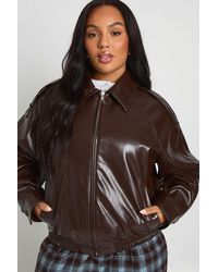 Boohoo - Plus Faux Leather Jacket - Lyst