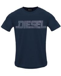 DIESEL - Monotone Logo Total Eclipse T-Shirt - Lyst