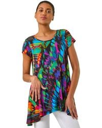 Roman - Abstract Print Hanky Hem Tunic - Lyst