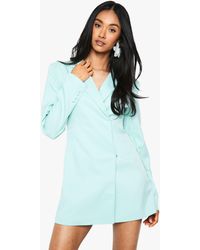 Boohoo - Structured Oversized Wrap Over Blazer Dress - Lyst