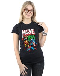 Marvel - Ladies Hero Group Cotton T-Shirt - Lyst