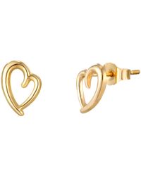 The Jewellery Stockroom - 9Ct Curved Leaning Heart Stud Earrings - Lyst