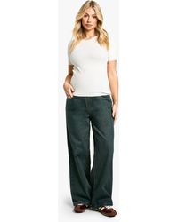 Boohoo - Maternity Over The Bump Wide Leg Jeans - Lyst