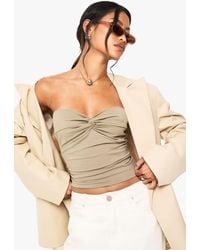 Boohoo - Twist Front Bandeau Top - Lyst