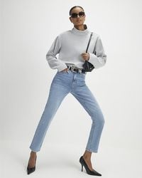 River Island - Slim Fit Jeans High Rise Ankle Grazer Cotton - Lyst
