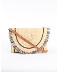 Blue Vanilla - Woven Fringe Detail Clutch Bag With Attachable Strap - Lyst