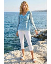 Roman - Ditsy Floral Print Frilled Top - Lyst