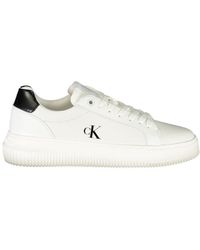 Calvin Klein - Weiße Leder Damen Sneaker - Lyst