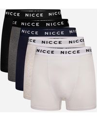 Nicce London - Multi 5-Pack Cotton Rich Boxer Briefs With Logo Waistband - Lyst