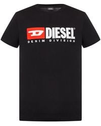 DIESEL - T-shirt With Splashed-effect Logo - Lyst