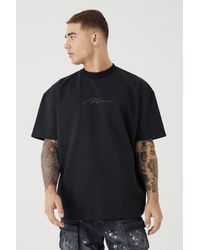 BoohooMAN - Oversized Premium Super Heavyweight Embroidered T-shirt - Lyst
