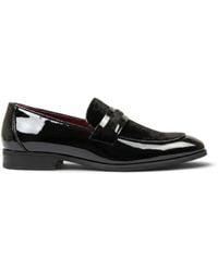 Infinity Leather - Slip-On Fuax Velvet Detailed Patent Loafers - Lyst
