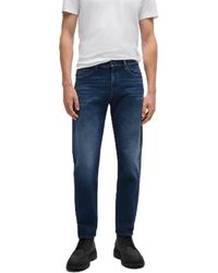 BOSS - Mid Rise Slim Fit Five Pocket Jeans - Lyst