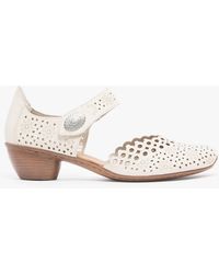 Rieker - 43753-60 Ladies Leather Block Heel Shoes - Lyst
