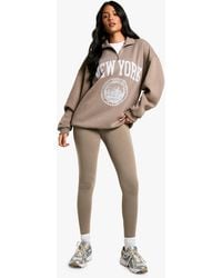 Boohoo - Tall New York Half Zip Legging Tracksuit - Lyst