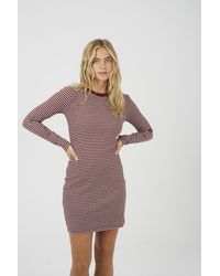 Brave Soul - Stripe Long Sleeve Jersey Mini Dress - Lyst