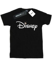 Disney - Ladies Mickey Mouse Logo Head Cotton Boyfriend T-Shirt () - Lyst